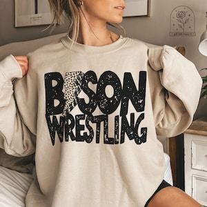 CUSTOM TEAM Wrestling Sweatshirt Wrestling Mom Shirt Rundhals Sweatshirts Sport Support Spieltag Coach Shirt Wrestling Schule Pride Tee