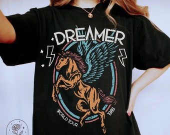 Rocker Cowgirl Shirt Western Distressed Retro Graphic Tee Cowboy Tshirt Comfort Colors T-Shirt Oversized Vintage Style Band Tees Music Fans