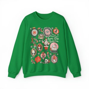 Scary Christmas Sweatshirt Victorian Gothic Christmas Shirt Goth Krampus Tshirt Dark Christmas Spooky Christmas Halloween Creepy Christmas Irish Green