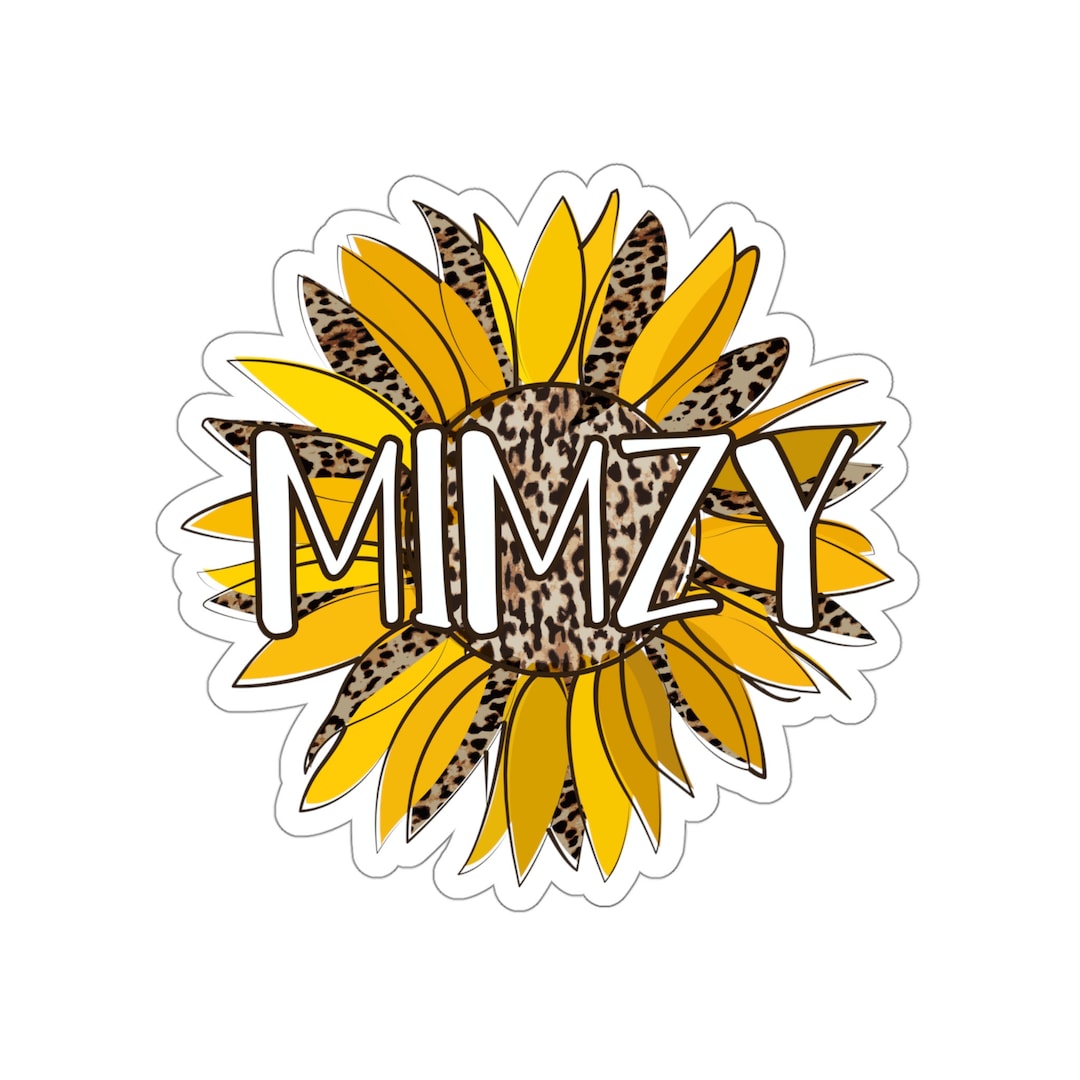 Mimsy Decal Mimzy Sunflower Sticker Leopard Print Cheetah Print Sunflowers Floral ...