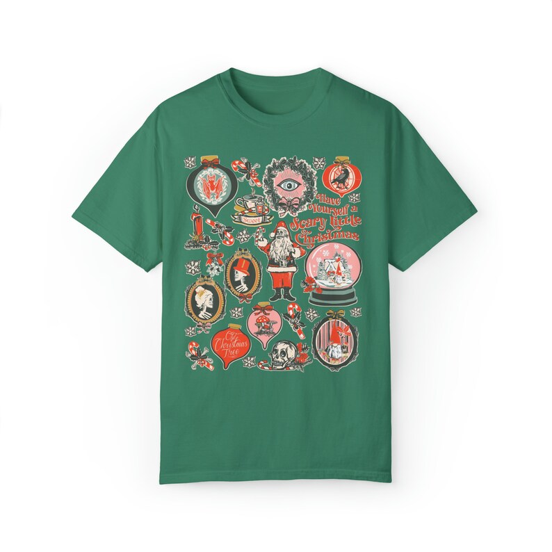 COMFORT COLORS Scary Christmas Tshirt Victorian Gothic Christmas Shirt Goth Clothing Spooky Christmas Shirts Halloween Creepy Christmas Tees Grass