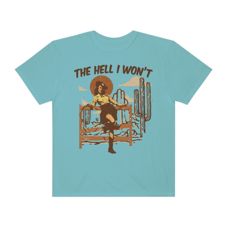 Cowgirl Shirt Western Distressed Retro Graphic Tee Cowboy Tshirt Comfort Colors T-Shirt Oversized Vintage Rodeo Tee Country Songs T Shirt Chalky Mint