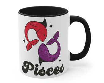 Retro astrologie geschenken vissen koffiekopje maart verjaardagscadeaus horoscoop cadeau sterrenbeeld vissen mok februari verjaardagscadeau voor koffieliefhebber