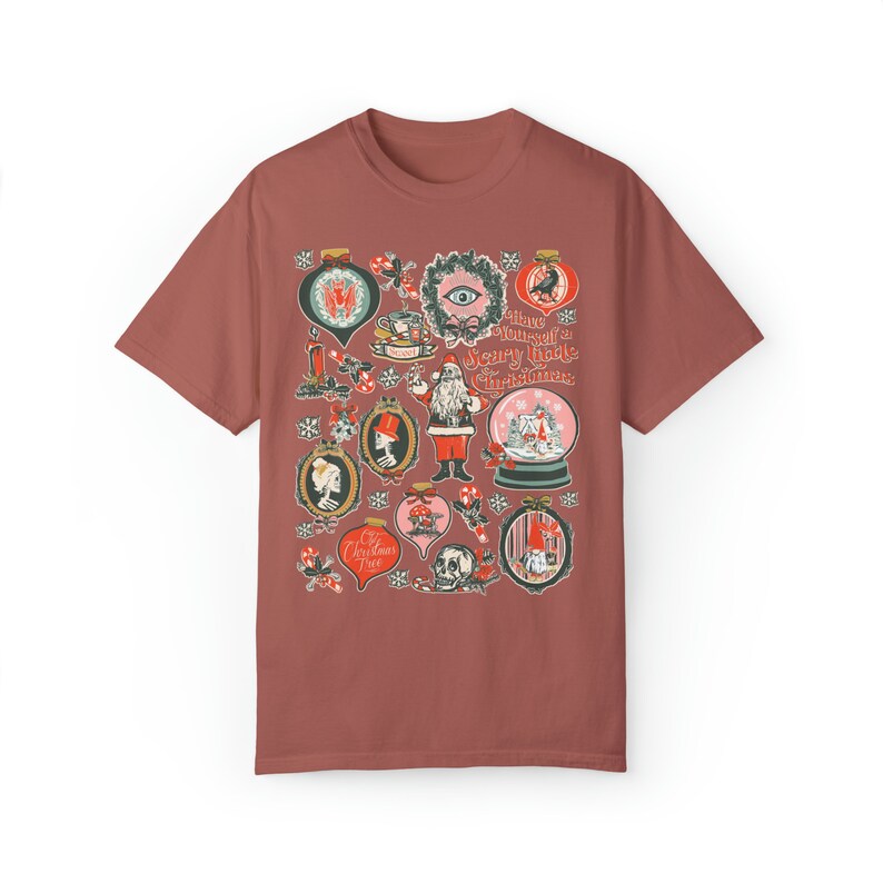 COMFORT COLORS Scary Christmas Tshirt Victorian Gothic Christmas Shirt Goth Clothing Spooky Christmas Shirts Halloween Creepy Christmas Tees Cumin