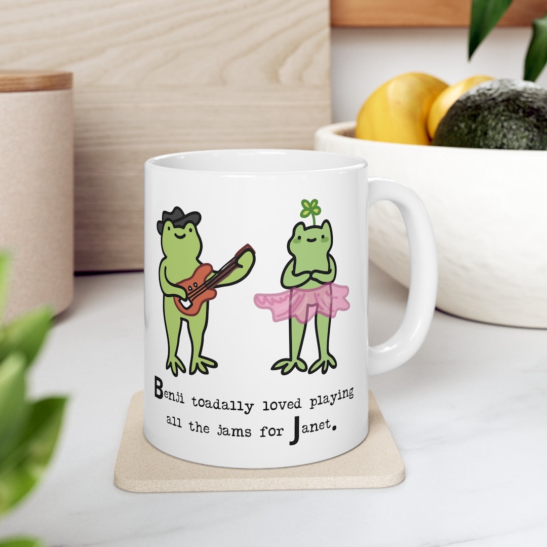 Musical Frog Coffee Cup Funny Cottagecore Office Gifts Inspirational
