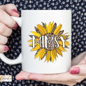 Mimsy Oma Geschenk Großmutter Geschenke Neue Oma Schwangerschaft Ankündigung Geschenk Nana Oma Geburtstagsgeschenk Kaffeetasse Leopard Sonnenblume