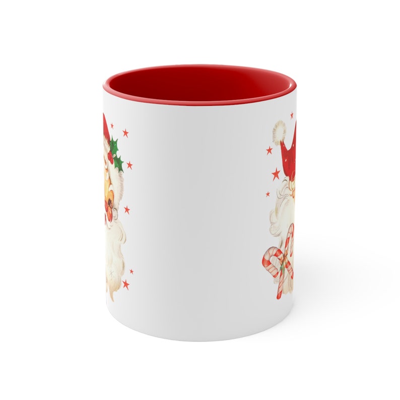 Retro Santa Claus Christmas Coffee Cup Vintage Style Santa Mugs Christmas Mugs Christmas Gifts Retro Christmas Mug Retro Holiday Decor Mug image 3