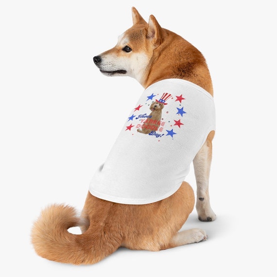 Yankee Doodle Dog Fourth of July Shirt Red White and Blue 