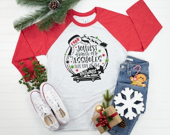 Funny Christmas Family Matching Pajamas Jolliest Bunch of Nuthouse Family Matching Pajama Shirts Movie Couples Matching Christmas Pajamas