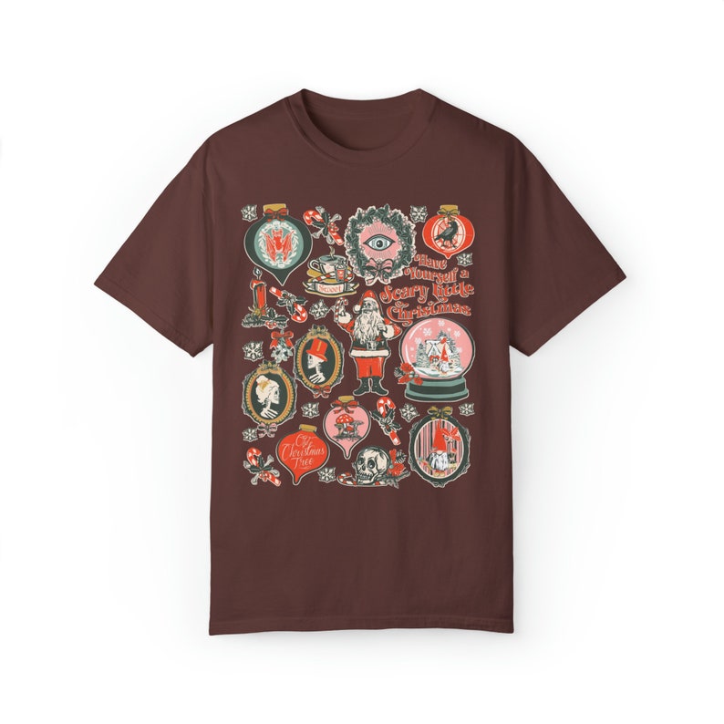 COMFORT COLORS Scary Christmas Tshirt Victorian Gothic Christmas Shirt Goth Clothing Spooky Christmas Shirts Halloween Creepy Christmas Tees Vineyard