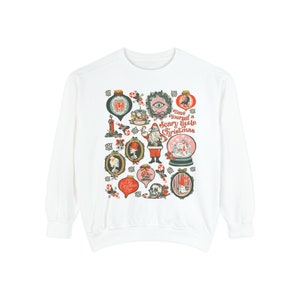 Scary Christmas Sweatshirt COMFORT COLORS Sweatshirts Victorian Gothic Christmas Shirt Christmas Spooky Christmas Halloween Creepy Christmas White