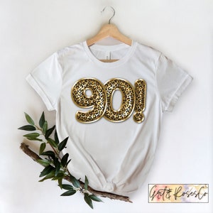 90th Birthday Shirt, 90 and Fabulous Shirt, 90th Birthday Party, 90 Bday, Birthday Shirts for Her Leopard Print Birthday 1931 Birth Year Tee