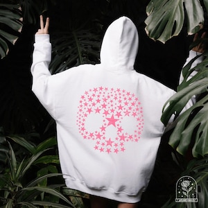 Rocker Skeleton Hoodies Pink Star Skull Trendy Hoodie Cowgirl Boho Country Music Shirt Festival Clothing Preppy Clothes Mystical Star Shirt