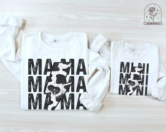Cowgirl Shirt Cowgirl Sweatshirt Mothers Day Gift Mom Shirt Mom Sweatshirt Mama Shirt Mommy and Me Mama and Mini Set Western Shirts Farm Tee