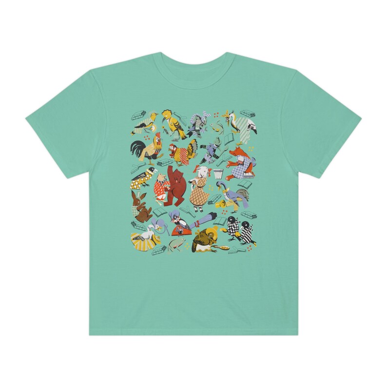 Comfort Colors Reading Shirt Bookish Clothing Book Lovers Gift Vintage Storybook Characters Cottagecore Animals Shirt Teacher Nurse T-Shirts Island Reef