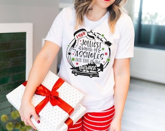 Family Christmas Pajamas Couples Christmas Family Matching Christmas PJs Funny Christmas Pajamas Tops Christmas Pajamas Friends Cousins Tee