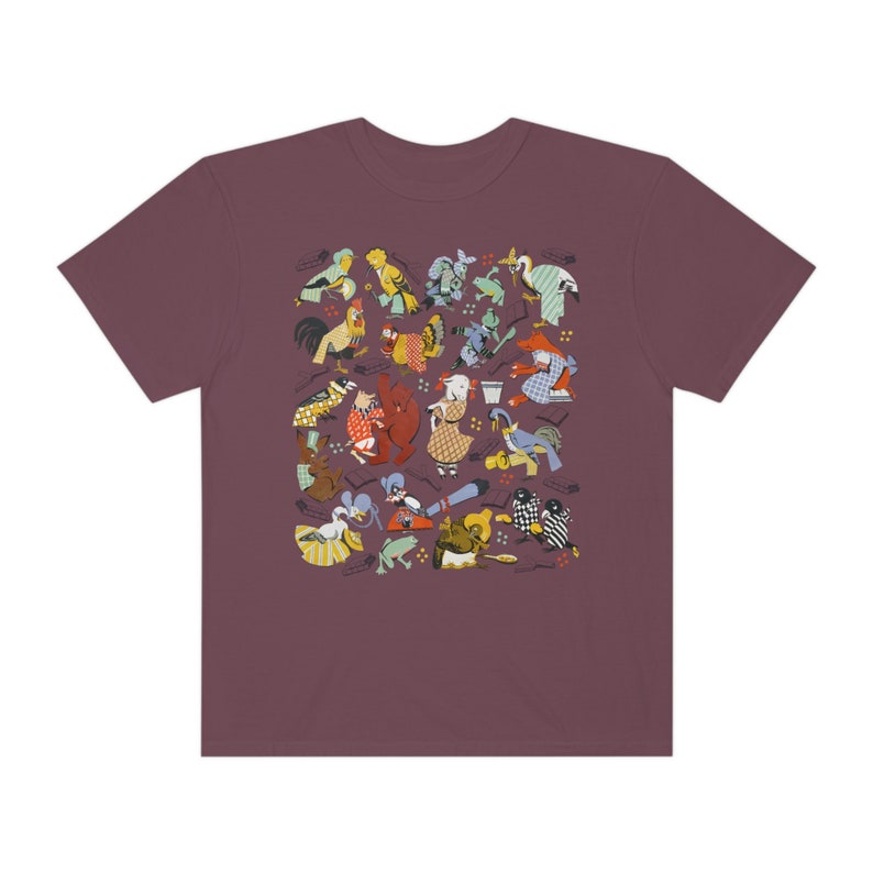 Comfort Colors Reading Shirt Bookish Clothing Book Lovers Gift Vintage Storybook Characters Cottagecore Animals Shirt Teacher Nurse T-Shirts Vineyard