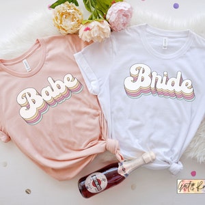 Retro Bachelorette Shirts, Bachelorette Party Tees, 90&#39;s Bachelorette, Bridesmaid Proposal Gifts, Bride and Babe Shirts, Bridal Party Shirts