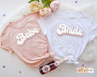 Retro Bachelorette Shirts, Bachelorette Party Tees, 90&#39;s Bachelorette, Bridesmaid Proposal Gifts, Bride and Babe Shirts, Bridal Party Shirts
