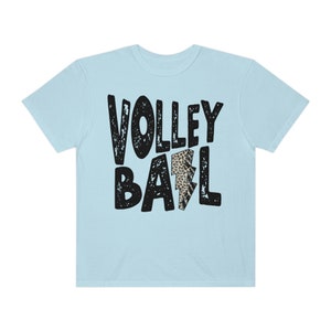 Volleyball Shirts Comfort Colors Tshirts Retro Volleyball T-Shirt Volleyball TShirt Game Day Tees Sports Team Volleyball Mama Mom Coach Gift Chambray