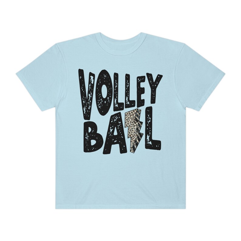 Volleyball Shirts Comfort Colors Tshirts Retro Volleyball T-Shirt Volleyball TShirt Game Day Tees Sports Team Volleyball Mama Mom Coach Gift Chambray