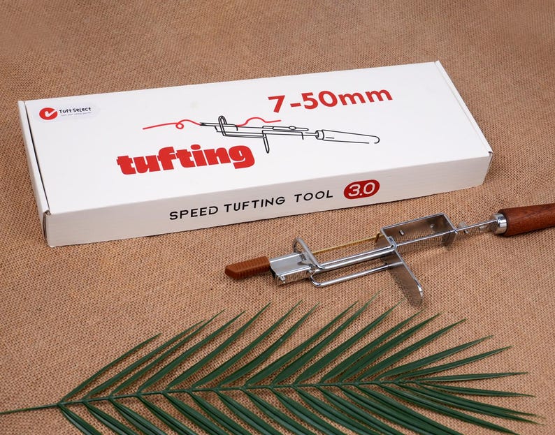 Speed Tufting Tool Pro - 7-50 mm lusstapel - handtuftpistool, walnoot/beukenhouten handvat afbeelding 4