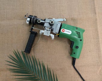 ZQ-III Pneumatic Tufting Gun | 2-in-1 Loop & Cut Pile | 12 Adjustable Needles for Fluffy Rugs | 18-70mm Pile Height | Rug Making Tool