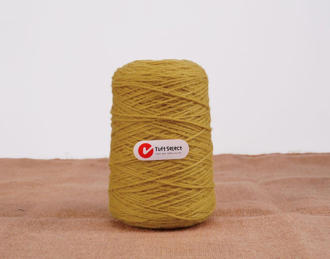 Wool Ginger Ginger Yellow 100% New Zealand Wool Tufting Yarn – 500g Roll for ...