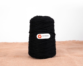 Black 100% New Zealand Wool Tufting Yarn – 500g Roll for Tufting Rug