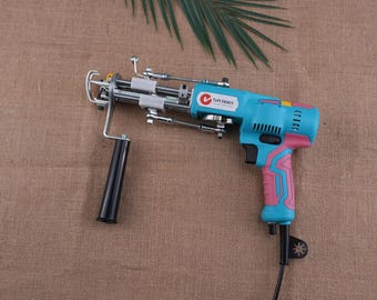 AK-V-tuftpistool: 2-in-1 lus- en snijstapel, stil tapijthulpmiddel voor vloerkleden | 8-18 mm poolhoogte voor creatief tapijt maken