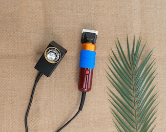 Electric Carver Tool for Tufting Rug - Wooden Handle with Speed Control, Complete Set with Case (Red & Wood Grain) Trimmer