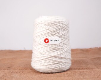 White 100% New Zealand Wool Tufting Yarn – 500g Roll for Tufting Rug