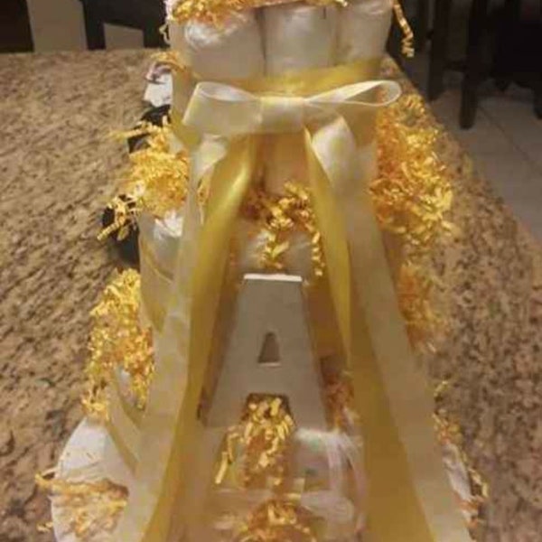 Yellow Diaper Cake