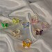 Butterfly Ring - Soft Aesthetic Lesbian Earrings Flower Quirky Cute Kawaii art retro Y2K acrylic sage green purple brown Coquette