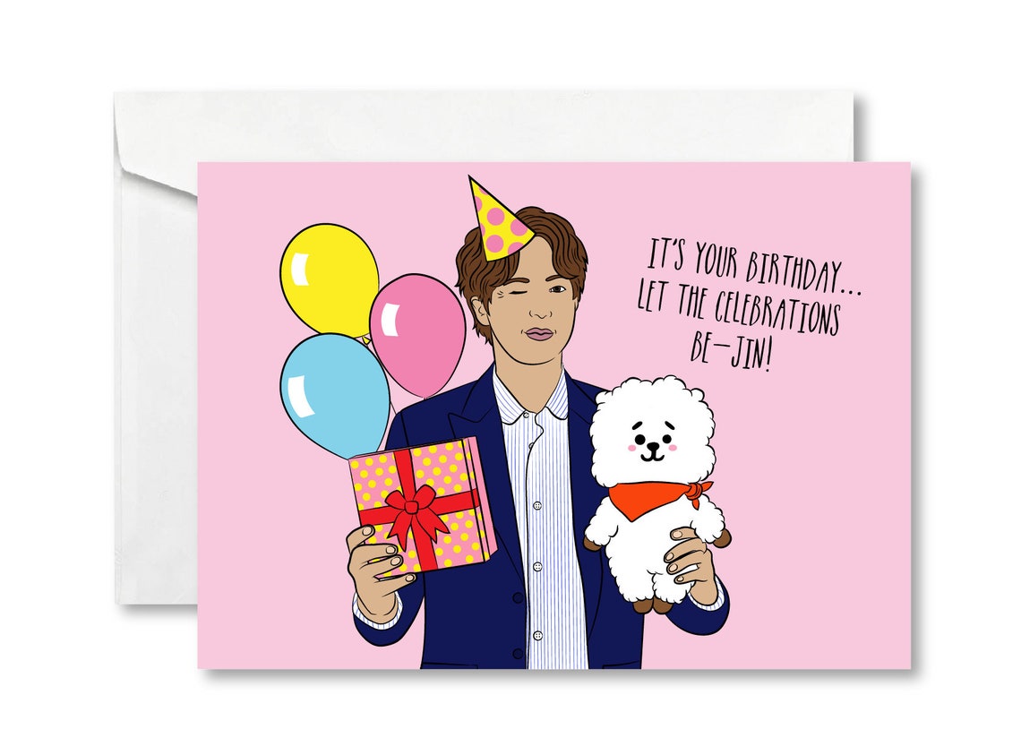 Jin Birthday Card Jin BTS Birthday Card BTS Birthday Card | Etsy