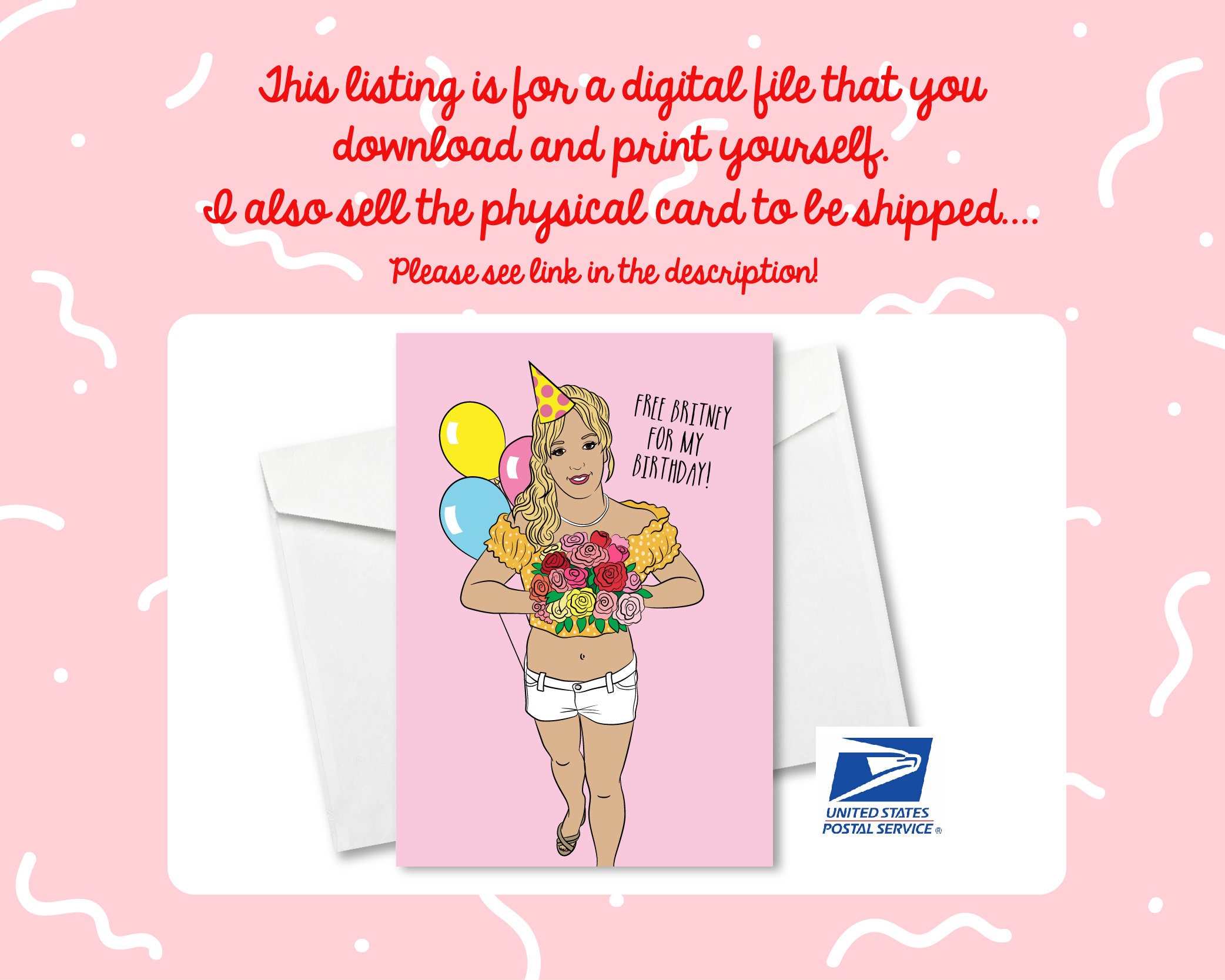 Printable Free Britney Birthday Card Britney Spears | Etsy