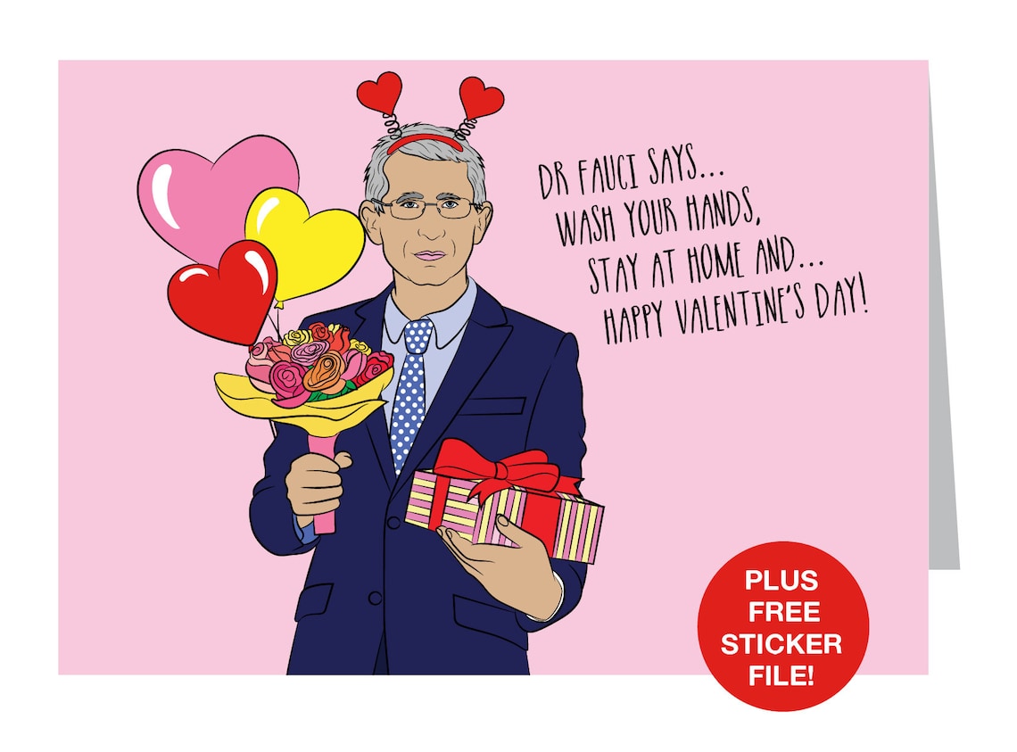 Dr Fauci Valentines Card Pandemic Valentines Card Lockdown Etsy