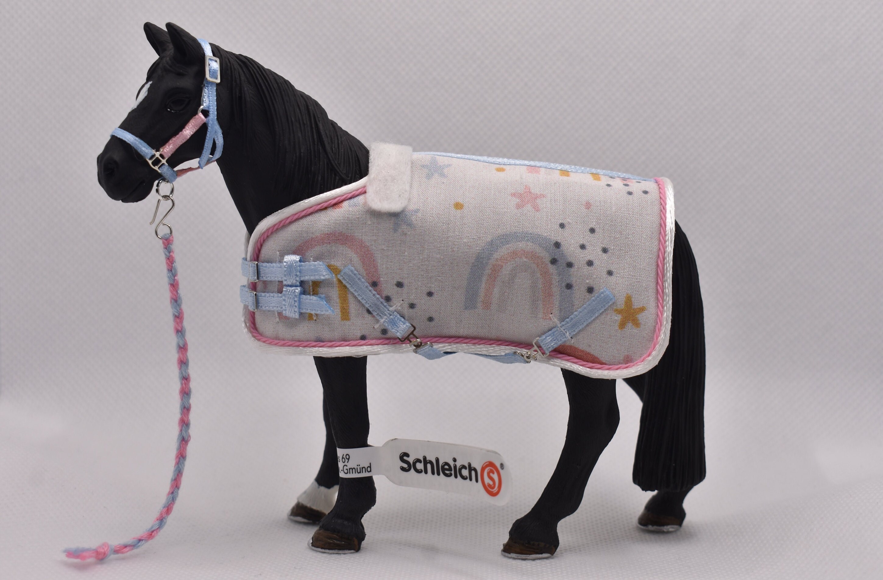 5× Decken mit Halftern für Schleich Pferde  Zubehör Weihnachtsgeschenk 