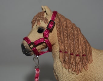 Licol Schleich, plusieurs couleurs (couleur unique) avec accessoires tricotés, cadeau cheval, fille, anniversaire enfant, jouet, Noël, cadeau