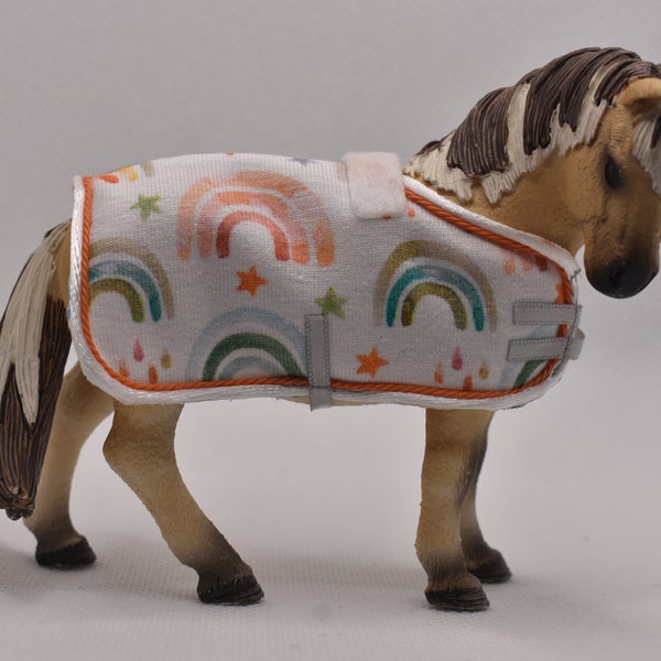 Schleich blanket with rainbow pattern - accessories, horse gift, girl, children's birthday, toy, Christmas, gift