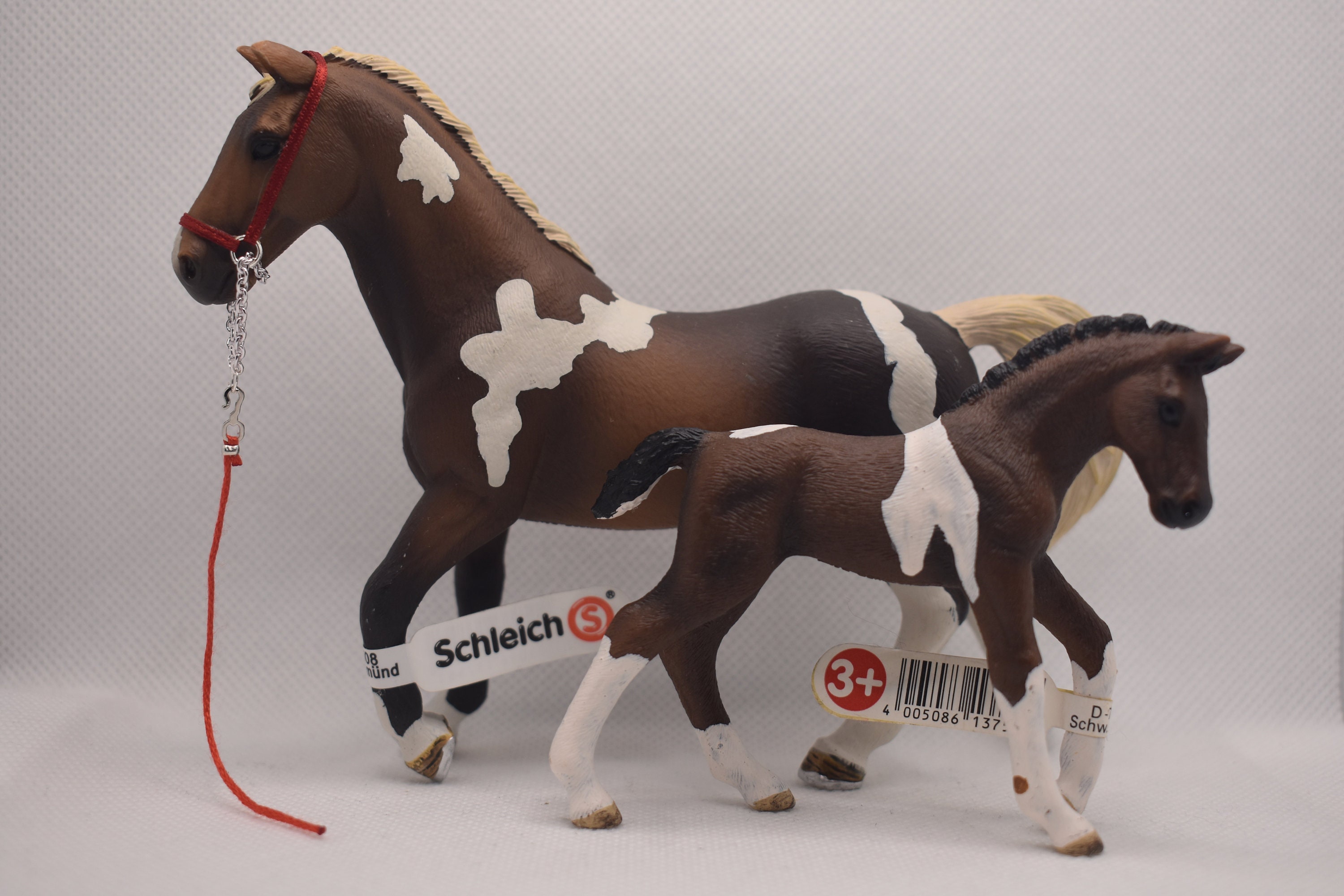 Retired Schleich Trakehner Stallion and Foal Halter With Chain