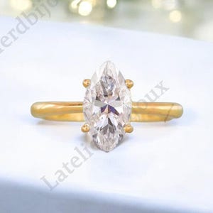 Marquise Anello di fidanzamento Anello da viaggio in oro Anello di promessa in argento unico Anello di nozze Anello con moissanite Anello con diamante solitario Regalo per lei
