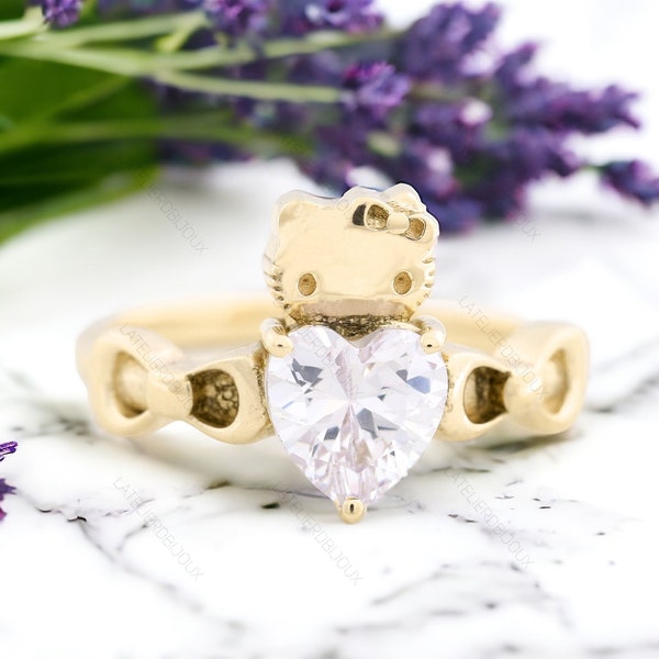14k Gold Hello Kittys - Etsy