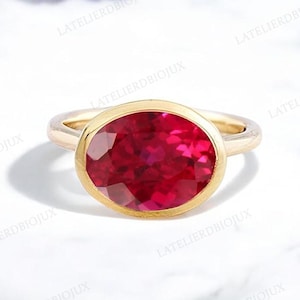AAA Flawless Blood Red Mozambique Ruby Ring Solitaire Gemstone Bridal Ring Women&#39;s Fine Jewelry Customized Anniversary Ring Statement Gifts