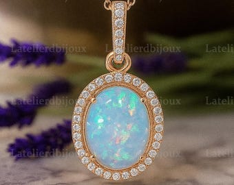 Sterling Silver Oval Halo X Necklace & Earrings Set - Created Opal & White Topaz Women's Jewelry