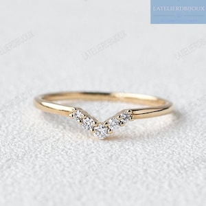 V Shape Ring 925 Sterling Silver Pave CZ V Shaped Ring, V-Shaped Band, Dainty V-Ring, Chevron Ring, CZ Chevron Ring, Classy V-Ring