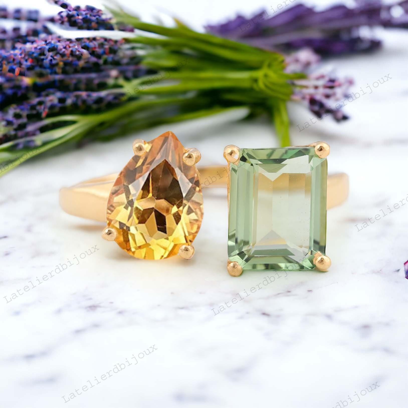 Green citrine ring best sale