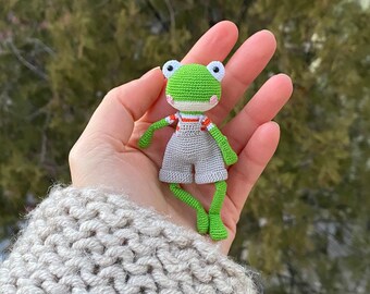 Crochet Frog Tiny Amigurumi, Mini Crochet, Regalos de rana