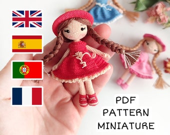 Crochet Pattern Miniature Doll, Tiny Amigurumi Tutorial Lenora