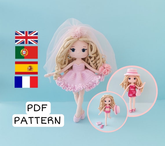 Bride Doll Crochet Pattern With Beach Clothes